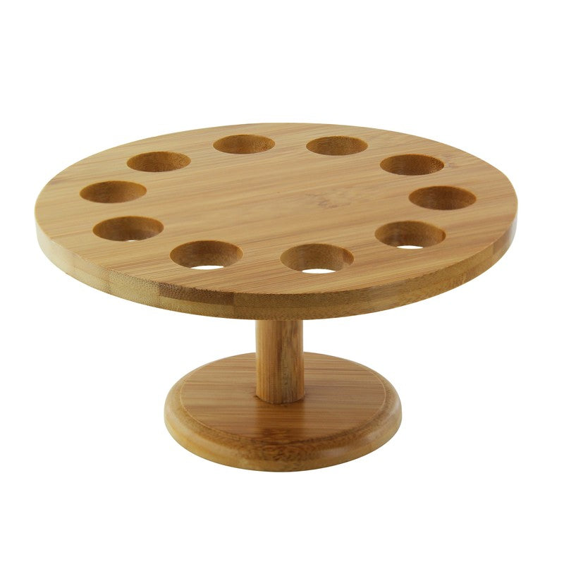 10 Holes Bamboo Cone And Temaki Display - 4.3 X 0.7in - 2 Pcs