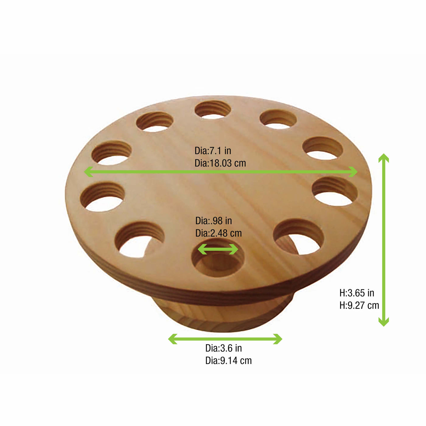 10 Holes Bamboo Cone And Temaki Display - 4.3 X 0.7in - 2 Pcs