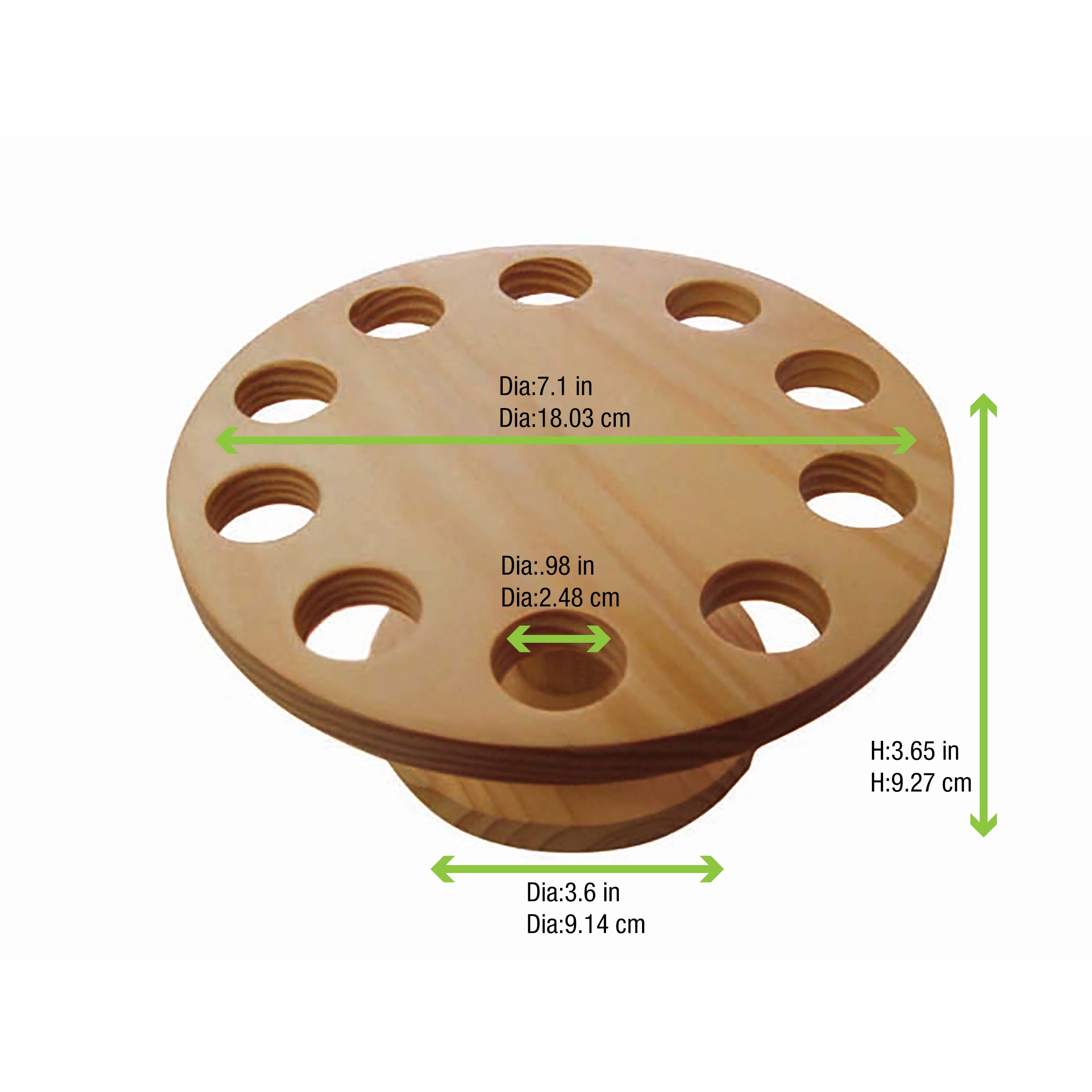 10 Holes Bamboo Cone And Temaki Display - 4.3 X 0.7in - 2 Pcs