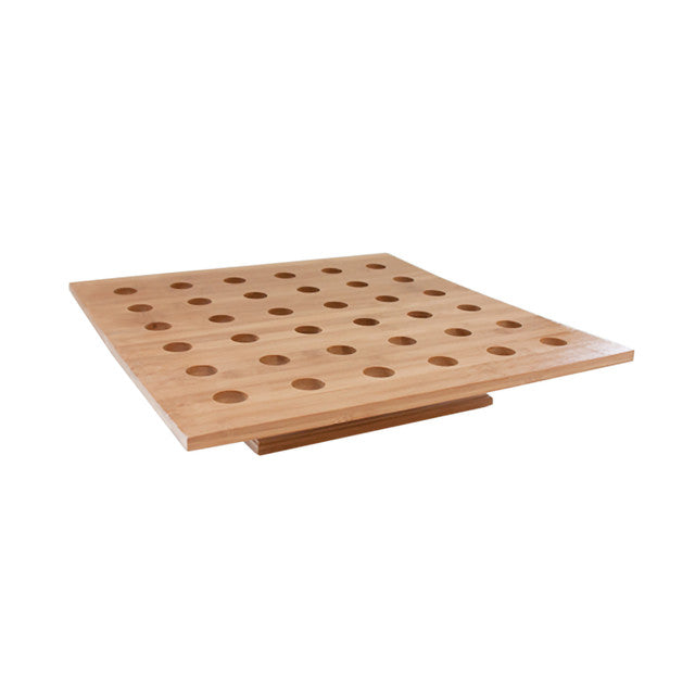 36 Holes Bamboo Cone And Temaki Display - D:0.9in 15.7 X 15.7 X 3in - 1 Pc