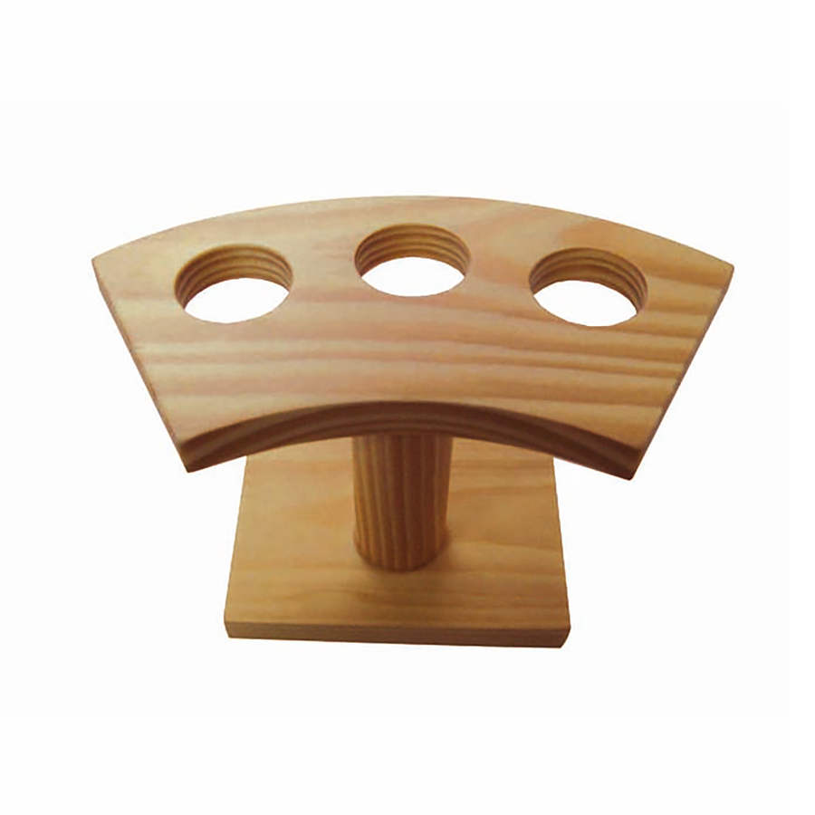 3 Holes Bamboo Cone And Temaki Display - D:0.8in 6.25 X 3 X 3.5in - 10 Pcs