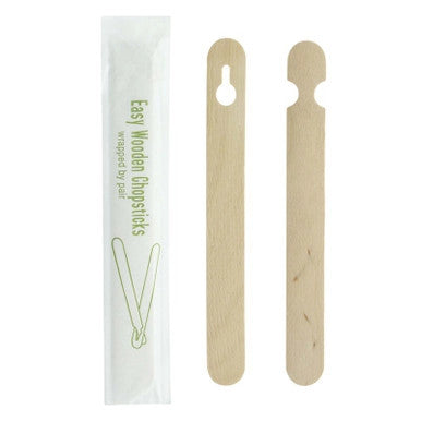 Easy Wooden Chopsticks Wrapped by Pair - L:5.9in - 1000 pcs