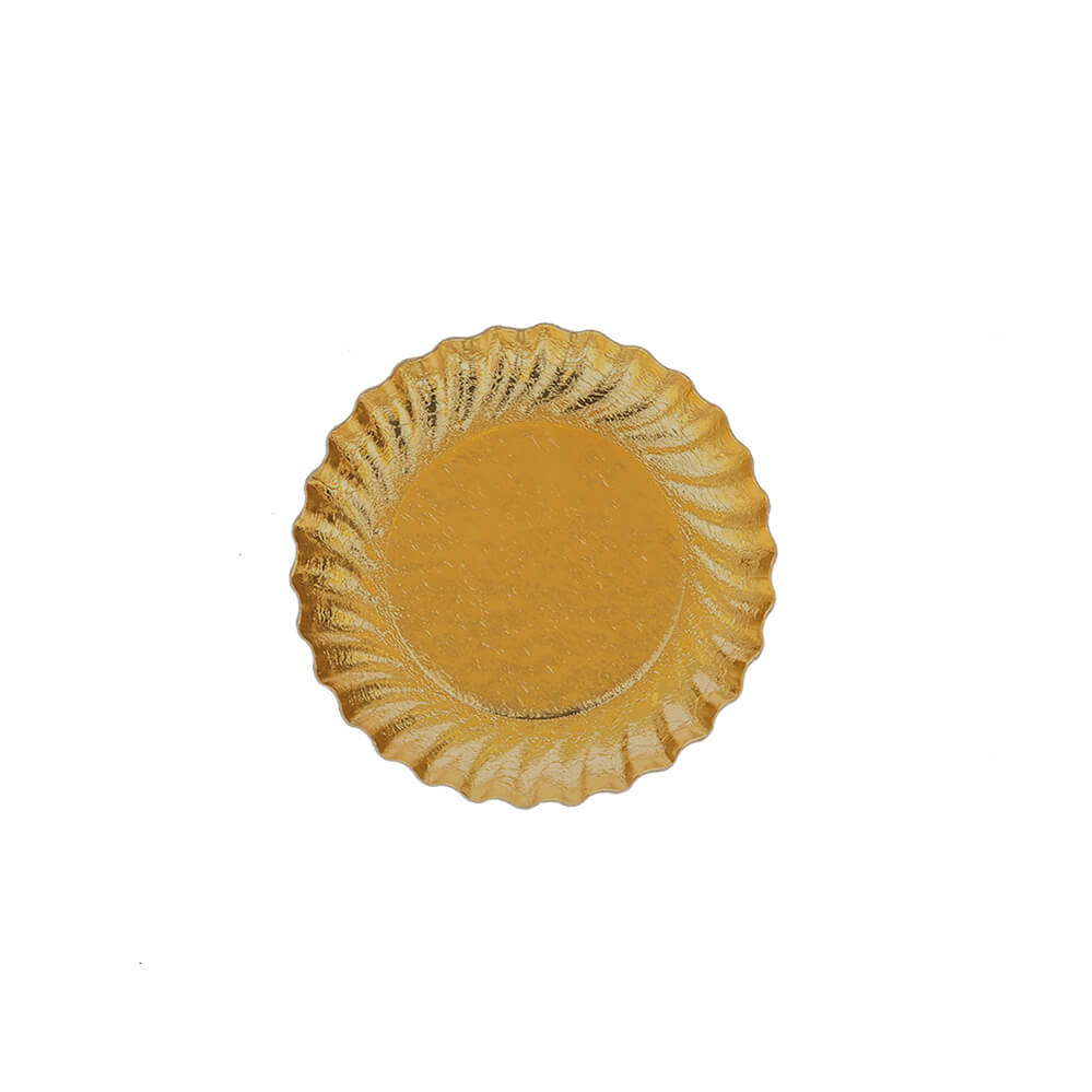 Novacart #8 Gold Swirl Laminated Pastry Plate 3-5/8" – 500/Case
