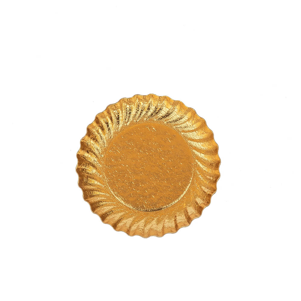 Novacart #12 Gold Swirl Laminated Pastry Plate 4-3/4" – 500/Case