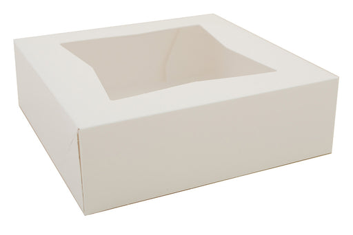 Southern Champion Tray 24013 White Paperboard Window Bakery Box, 8" Length x 8" Width x 2-1/2" Height (Case of 200)