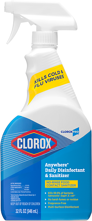 Clorox® Anywhere® Daily Disinfectant & Sanitizer 32oz Trigger Bottles (12 Per Case)