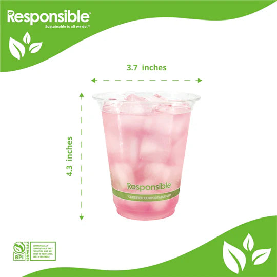 Renewable plant based clear cold cup