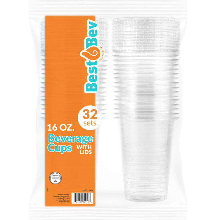PET Cups/Lids Combo 16oz (320 Sets Per Case)