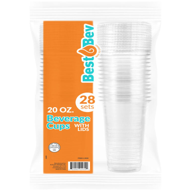 PET Cups/Lids Combo 20oz (280 Sets Per Case)
