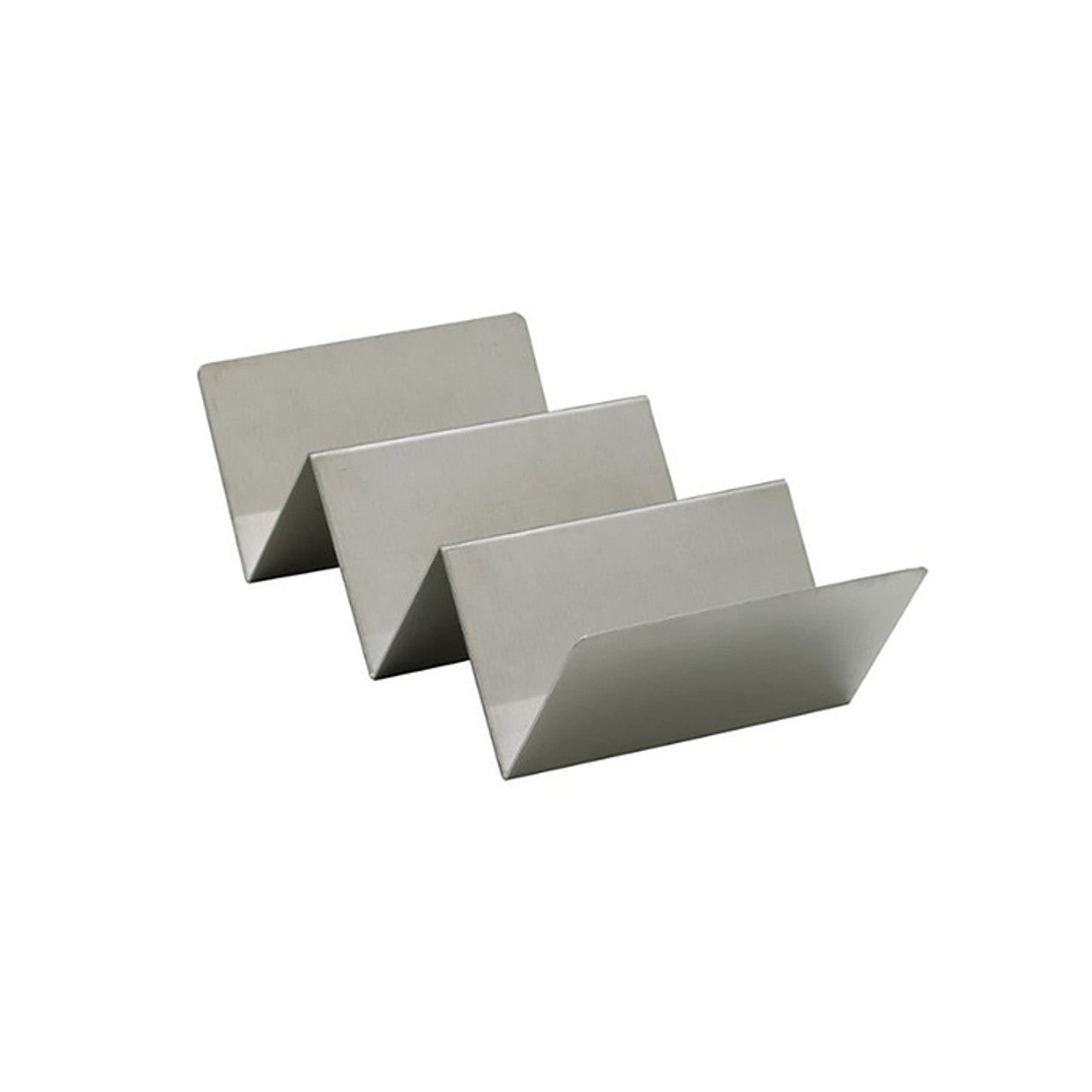 Stainless Steel Holder For 3 Tacos - L: 7.87in W:3.93in H:1.96in - 6pcs 6 Pcs/Cs