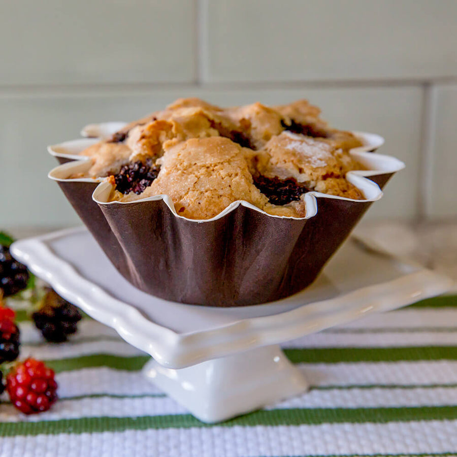 Novacart PBA 02.5 Medium Floret Brioche Baking Cup, Brown – 2-7/8" x 1-3/4" – 800/Case