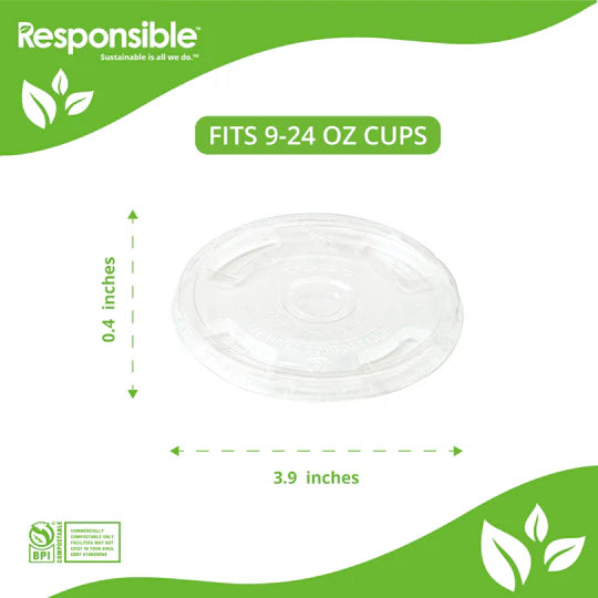 Compostable Lids Clear Cold Cups (96mm)