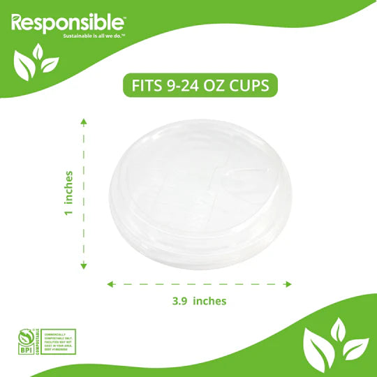 Compostable Lids Clear Cold Cups (96mm)