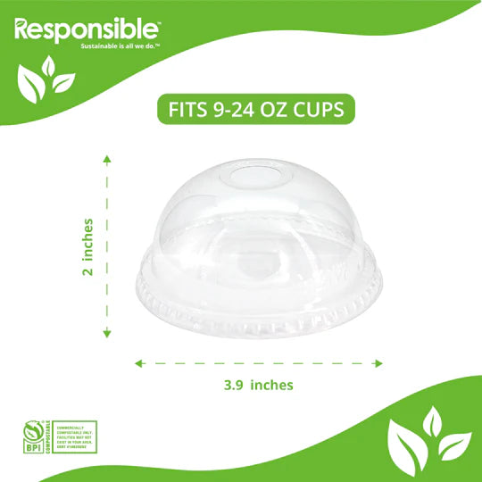 Compostable Lids Clear Cold Cups (96mm)