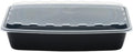 84oz Black Rectangular Takeout Container Combo (with Lids), Extra Large, 11.55 x 8.60 x 2.20 inches, Pack of 100 Sets