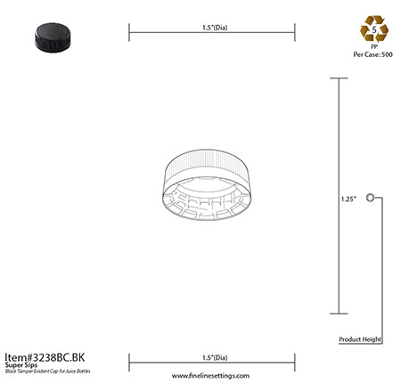 TAMPER-EVIDENT CAP FOR JUICE BOTTLES (500 Per Case)