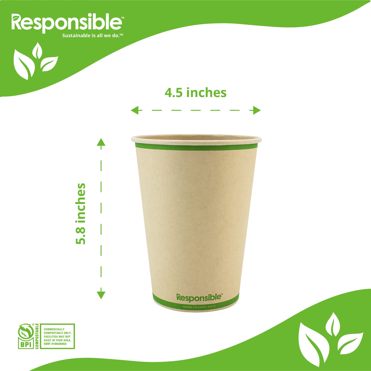 32 oz compostable paper food container dimensions: 4.5 inch top diameter x 5.8 inch tall