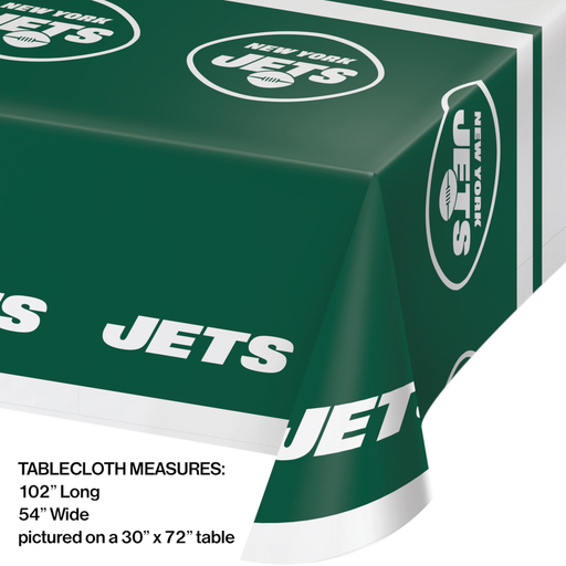 New York Jets 54" x 102" Plastic Table Cover - 12/Case