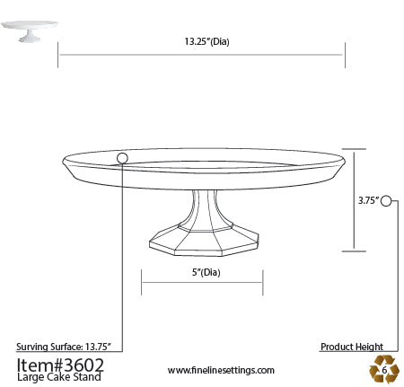 Fineline Settings Platter Pleasers™ Cake Stand – 13.75" Premium Disposable Display Stand