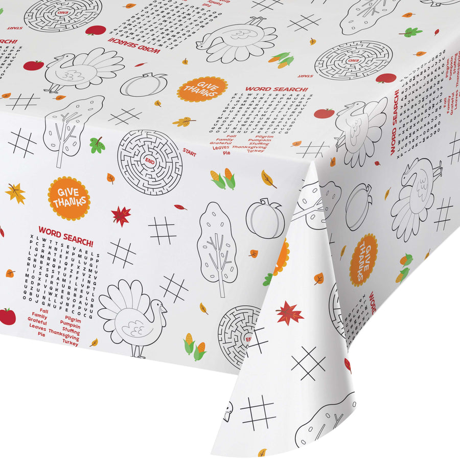 Kids Thanksgiving Activity Paper Tablecloth