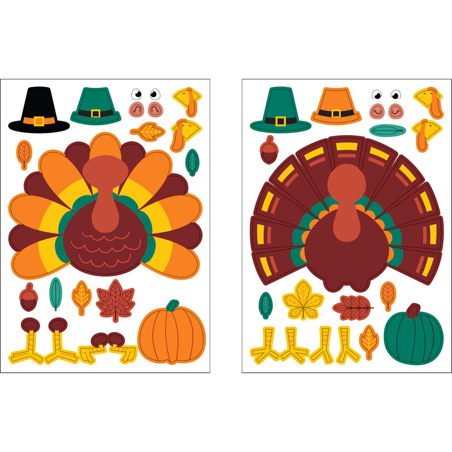 Build a Turkey Thanksgiving Stickers
