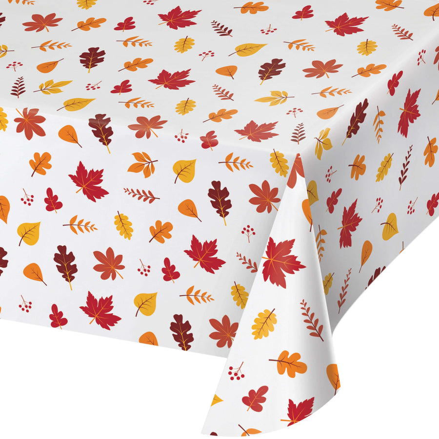 Fall Leaves Plastic Tablecloth 54 x 108 in