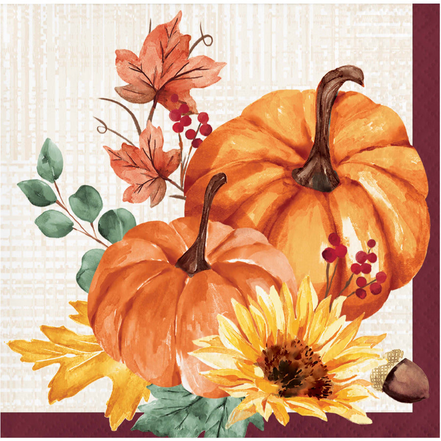 Fall Feast Thanksgiving Beverage Napkins