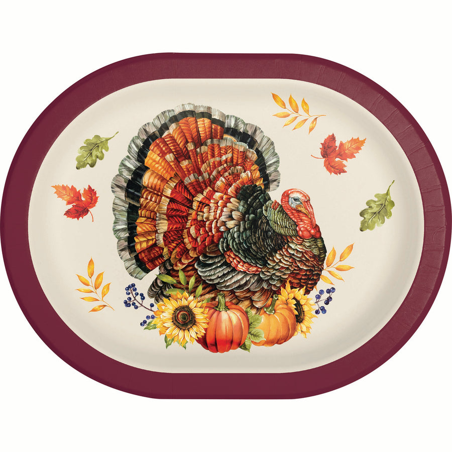 Bountiful Bird Thanksgiving Oval Platters