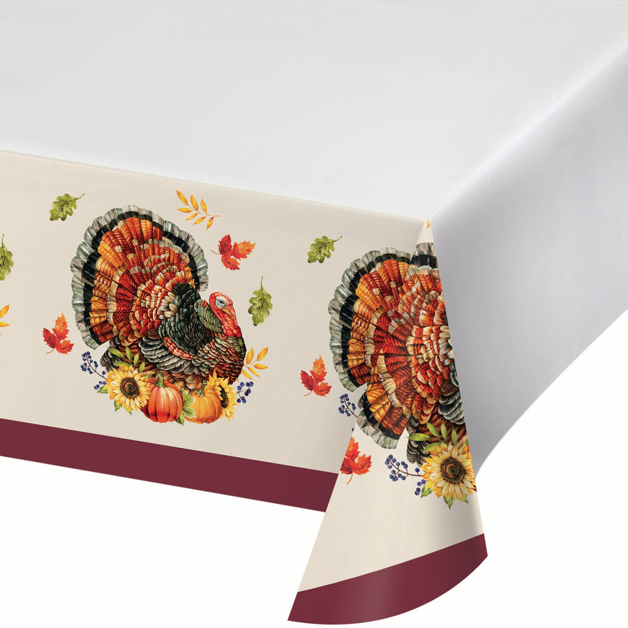 Bountiful Bird Thanksgiving Paper Tablecloth
