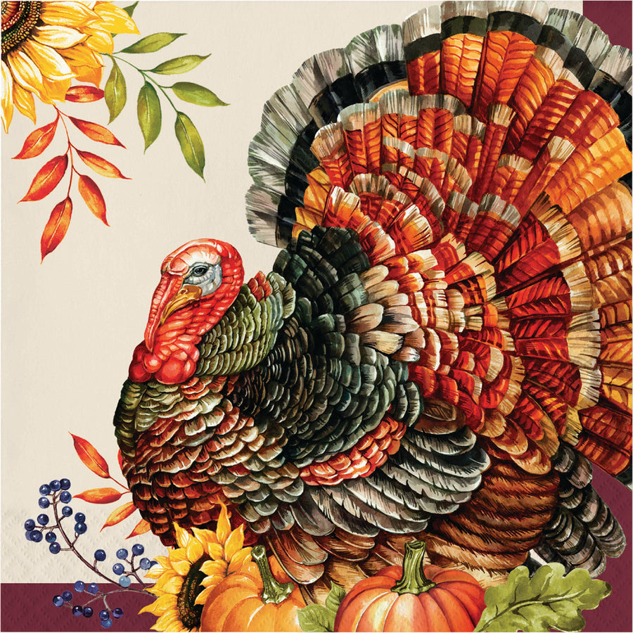 Bountiful Bird Thanksgiving Dinner Napkins