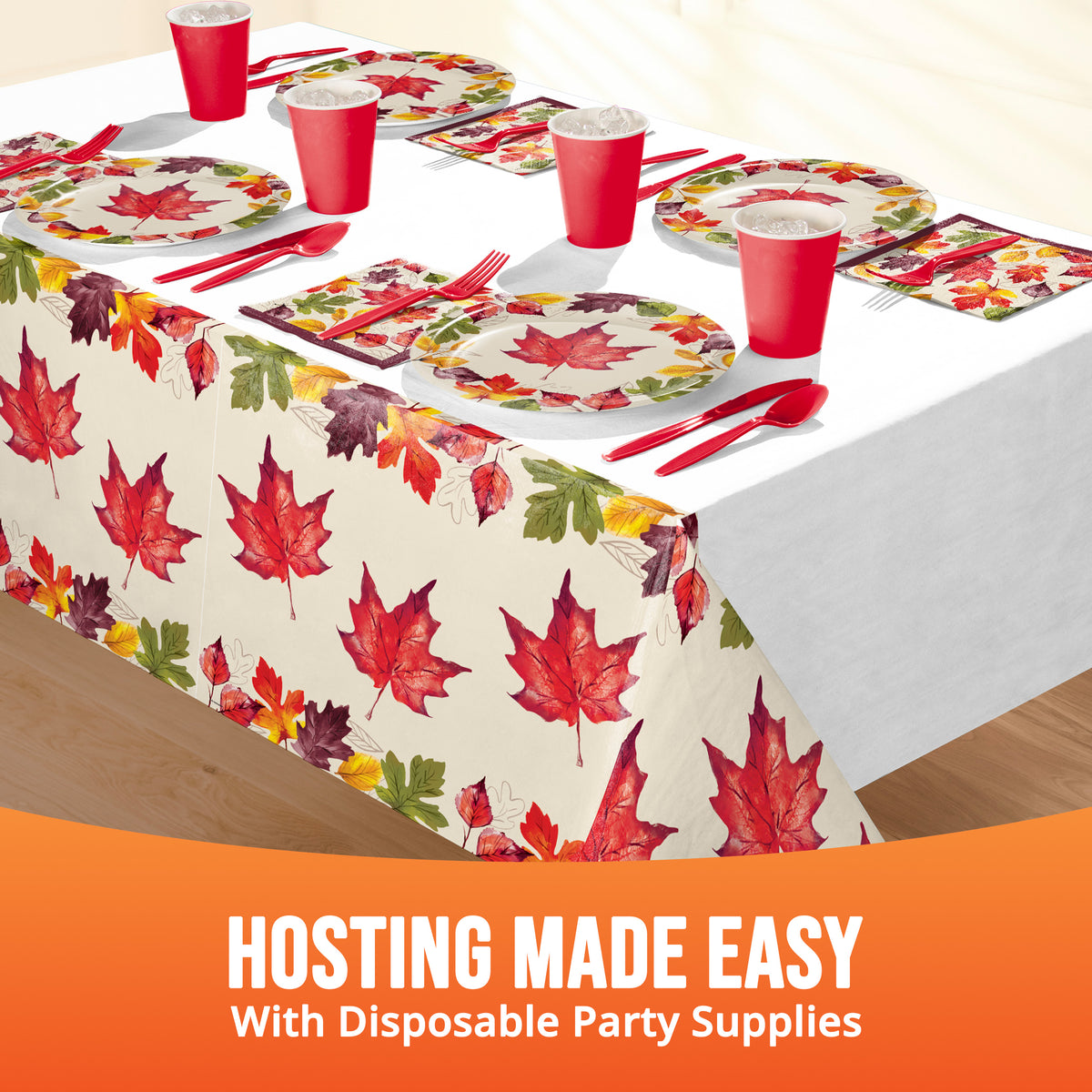 Falling Foliage Fall Paper Tablecloth