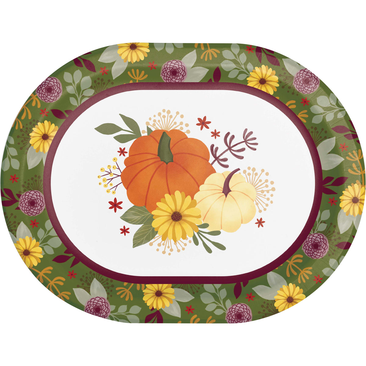 Petals and Pumpkins Thanksgiving Oval Platters