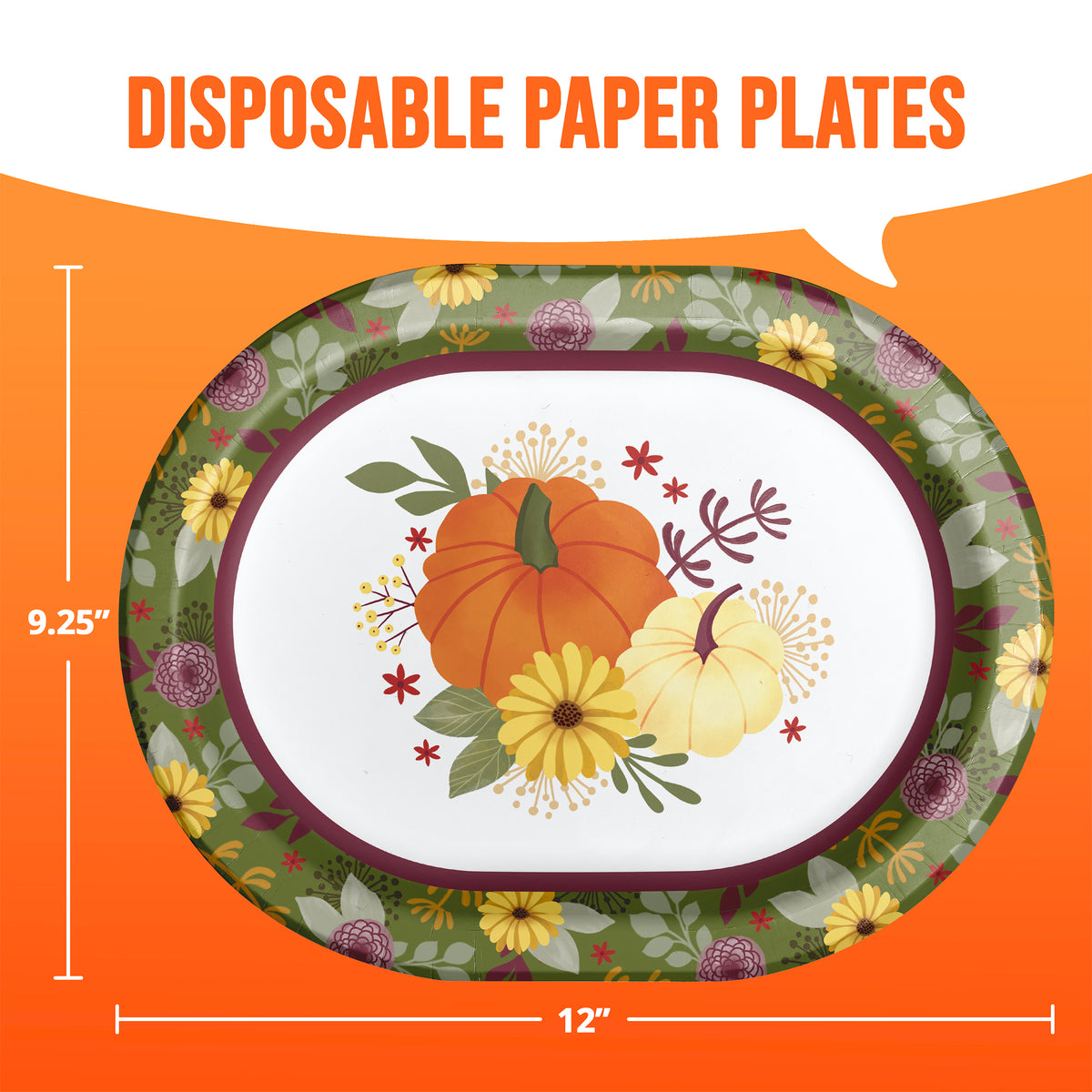 Petals and Pumpkins Thanksgiving Oval Platters