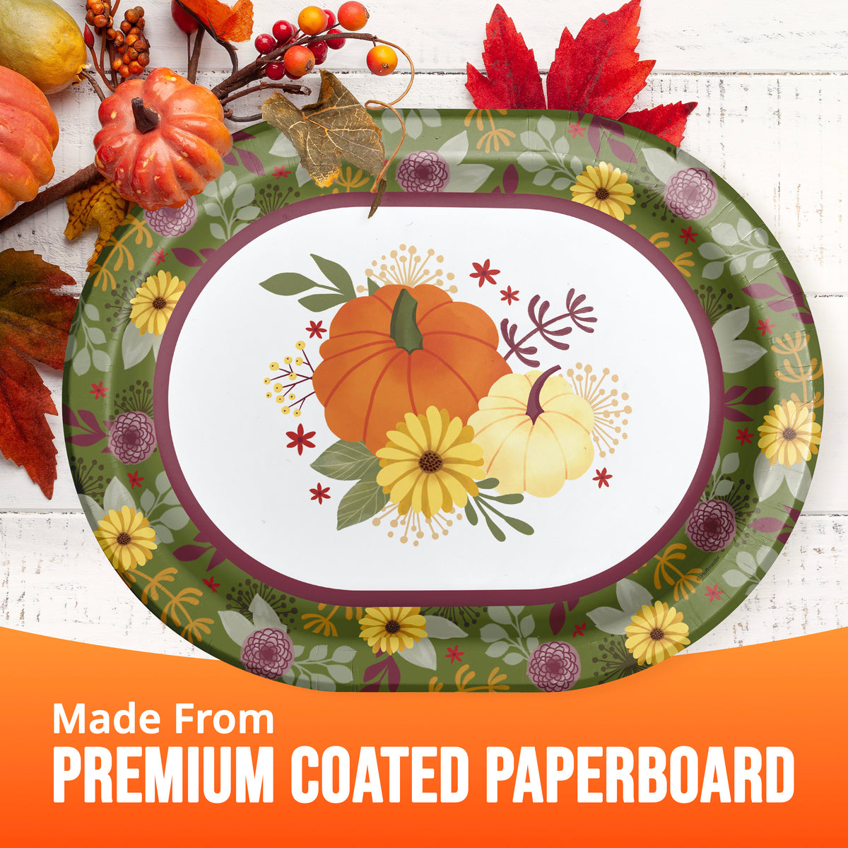 Petals and Pumpkins Thanksgiving Oval Platters