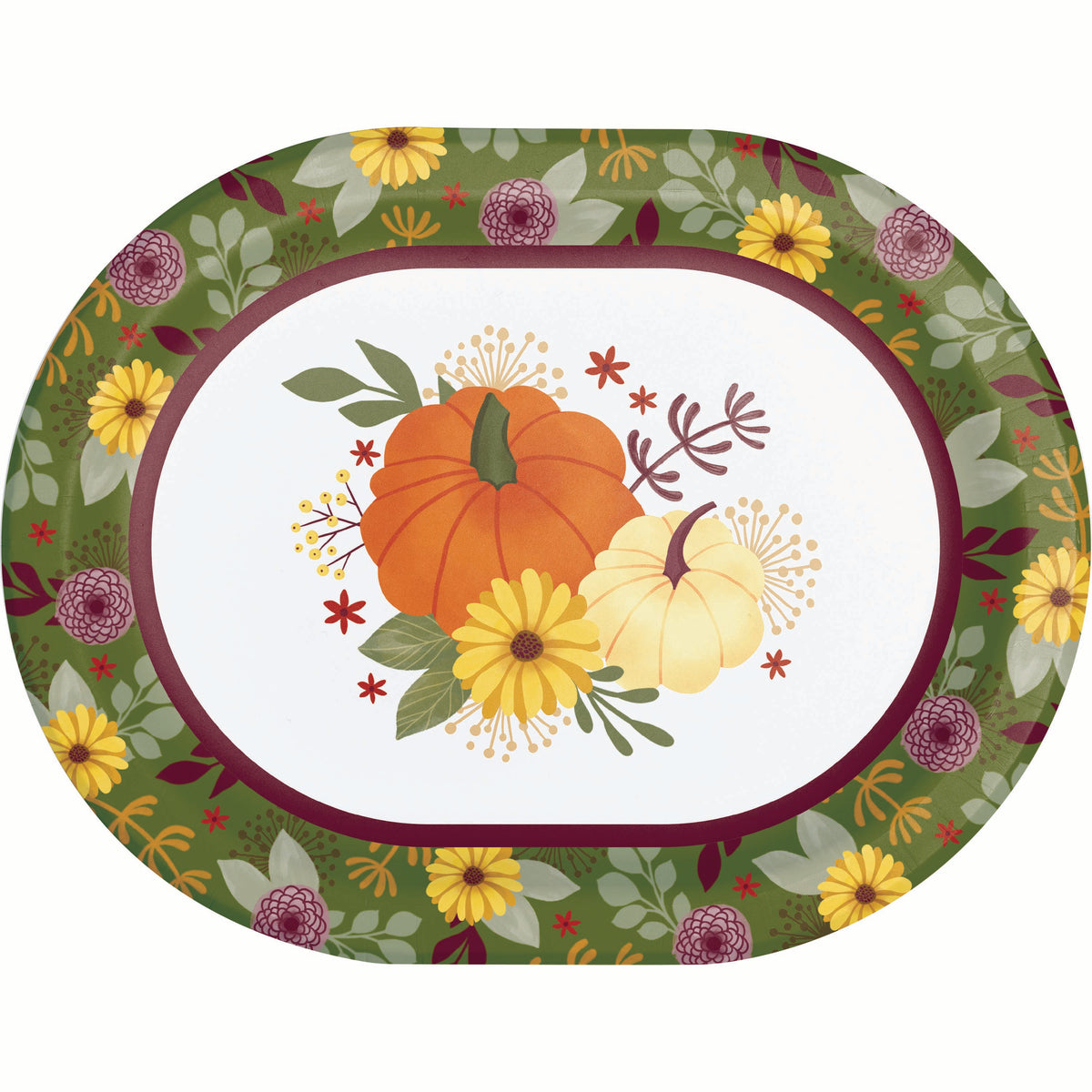 Petals and Pumpkins Thanksgiving Oval Platters