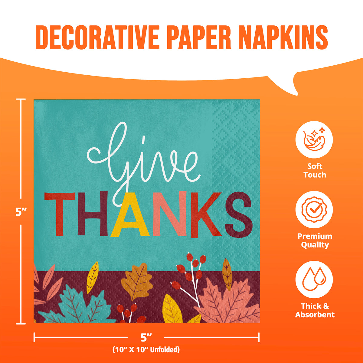 Turkey Treat Give Thanks Beverage Napkins