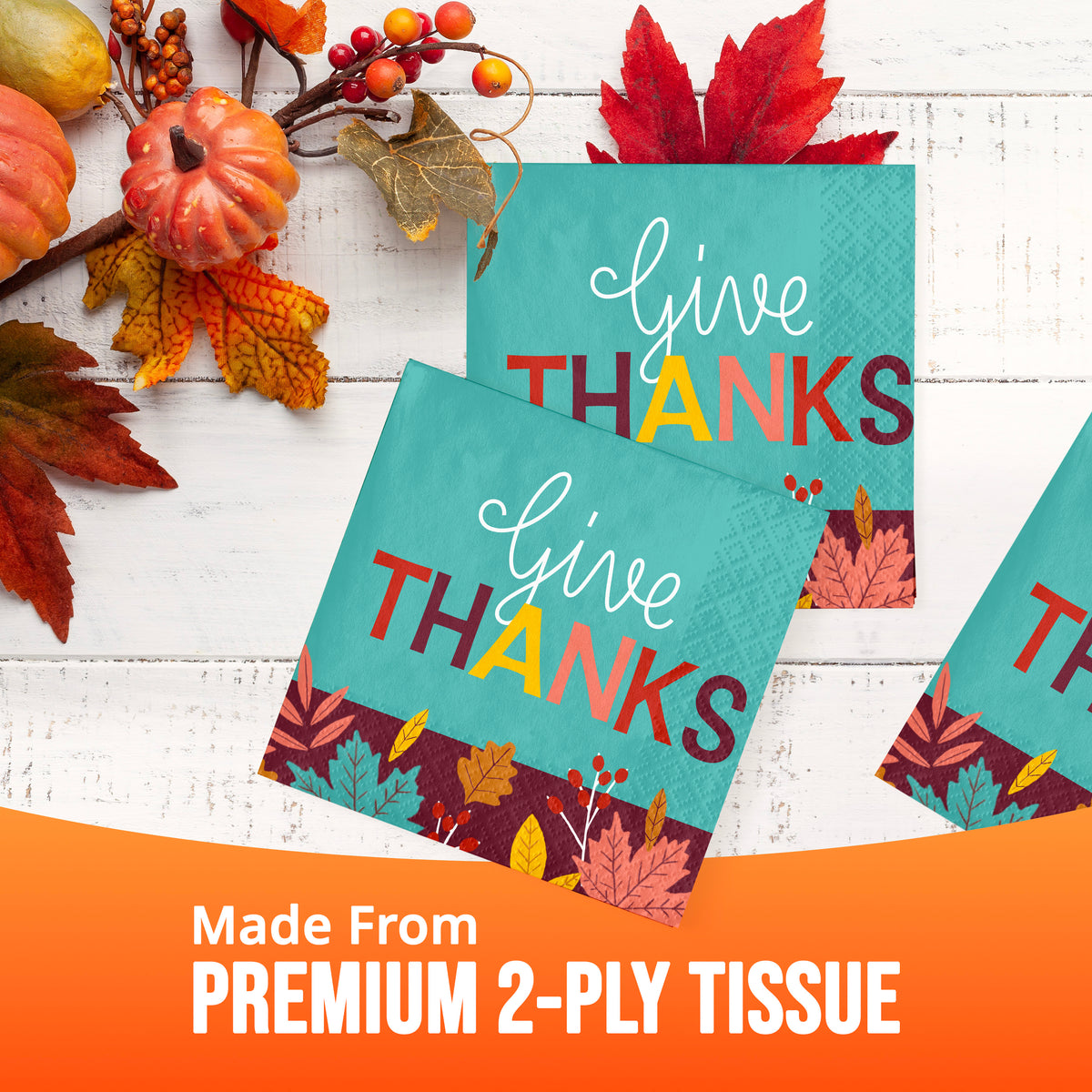 Turkey Treat Give Thanks Beverage Napkins