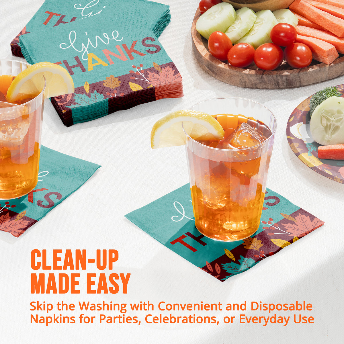 Turkey Treat Give Thanks Beverage Napkins