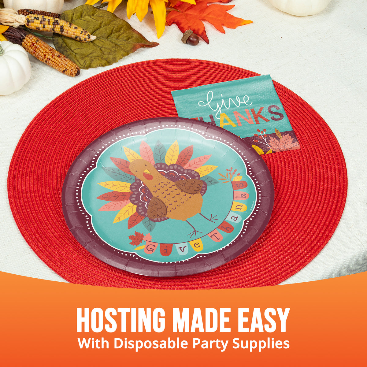 Turkey Treat Give Thanks Beverage Napkins