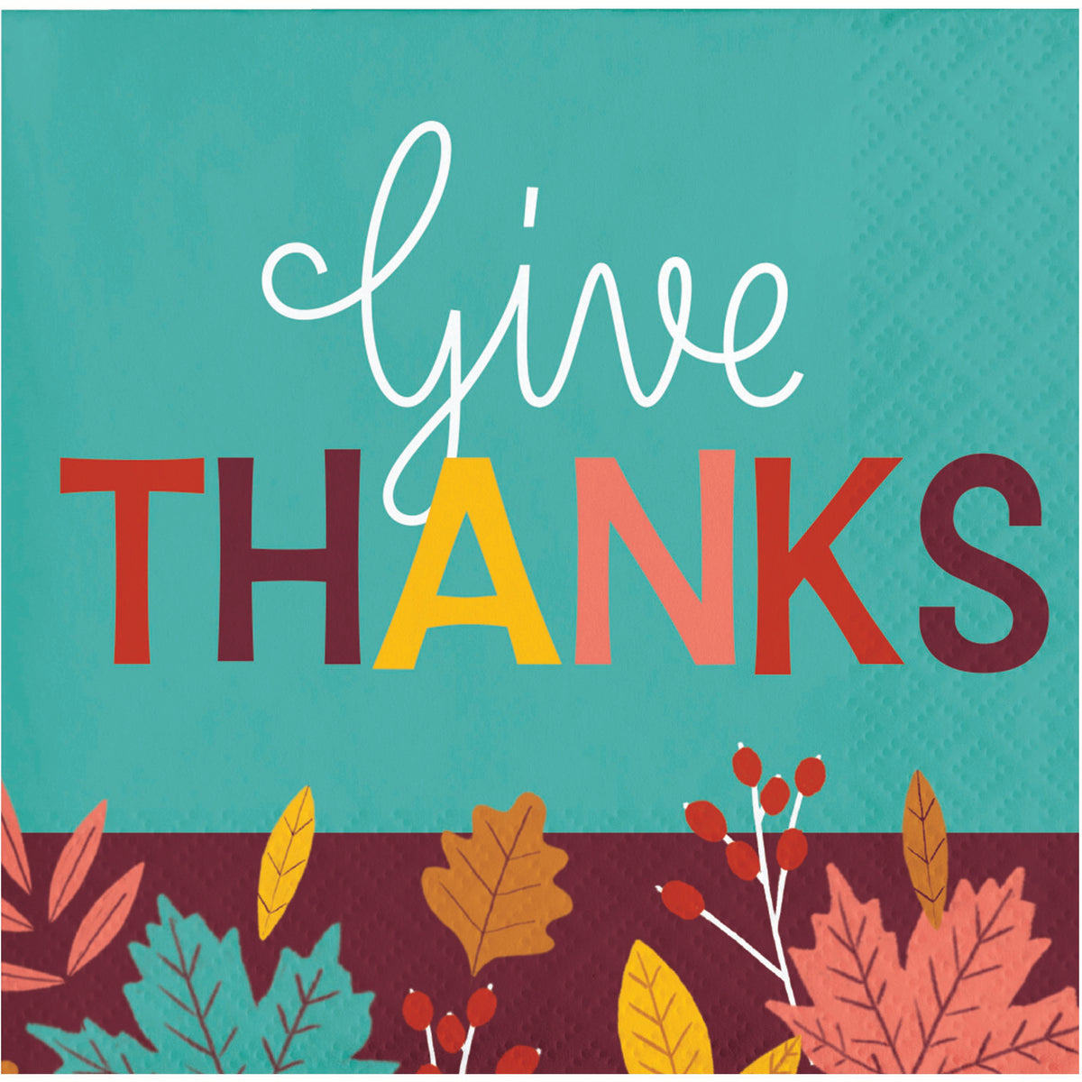 Turkey Treat Give Thanks Beverage Napkins