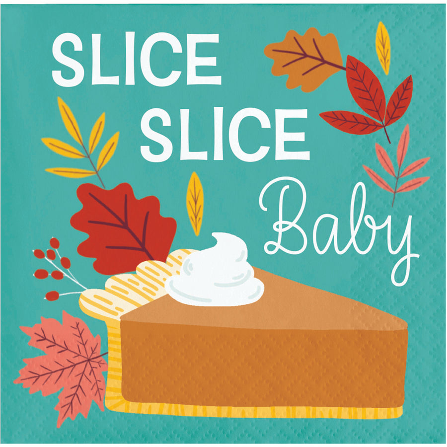 Turkey Treat Pie Slice Beverage Napkins