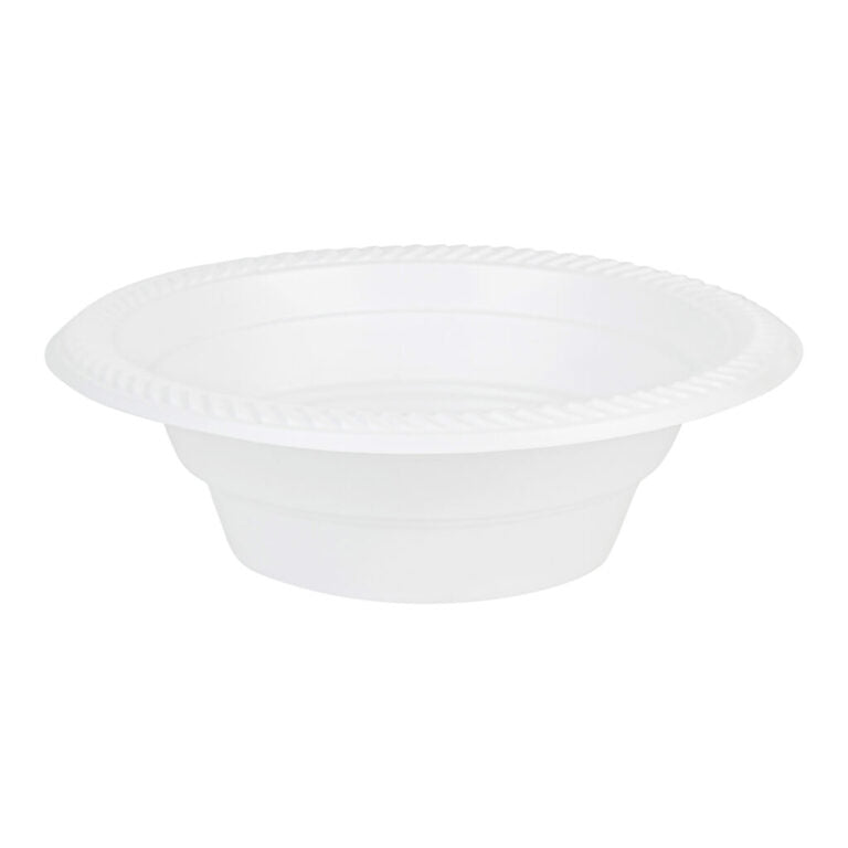 White Disposable Plastic Plates & Bowls — Party & Catering Dinnerware
