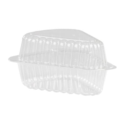 DFI LBH-81 Detroit Forming OPS clear single slice cake and pie container