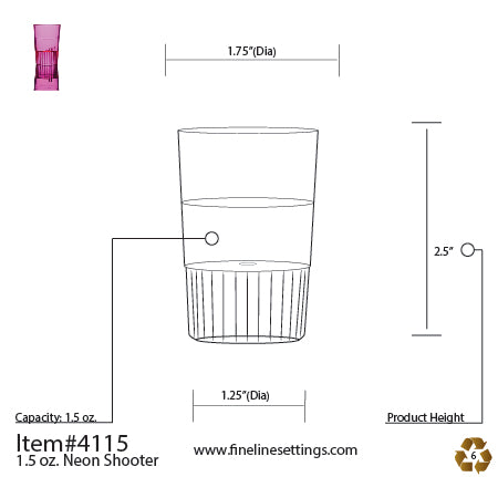 1.5 OZ. NEON SHOOTERS (500 Per Case)