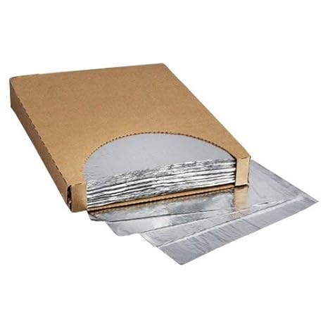 Insulated Cushion Foil Wrap, 5C13, 10-1/2" x 13", Plain Unprinted Silver, 5 Boxes of 500 Per Case, 2500 Total Sheets