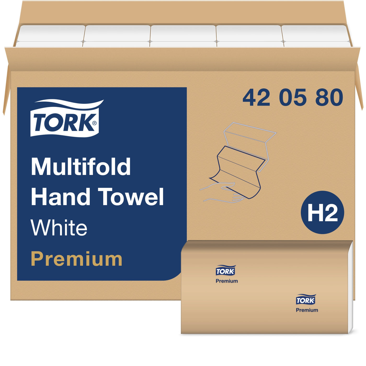 Tork Premium Soft Multifold Hand Towel 9.125X9.5 250-ct White — Case of 3000 (420580)