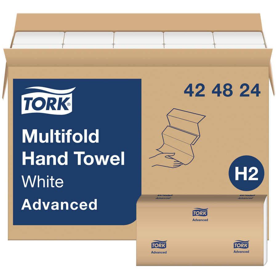 Tork Advanced Multifold Hand Towel 1-Ply 9X9.5 White — Case of 4000 (424824)
