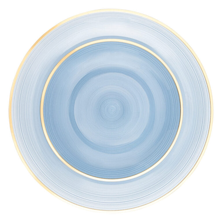 Crystal Design Blue Transparent with Gold Rim Plates