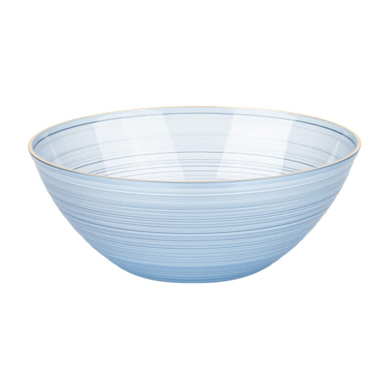 Crystal Design Blue Transparent with Gold Rim Bowls
