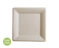 10" PFAS FREE SQUARE PLATE (Bagasse Plates)-250/CS